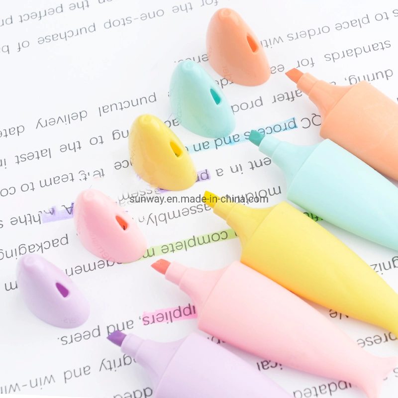 OEM School Custom Rainbow Fancy Gift Fish Style Mini Highlighter Pen