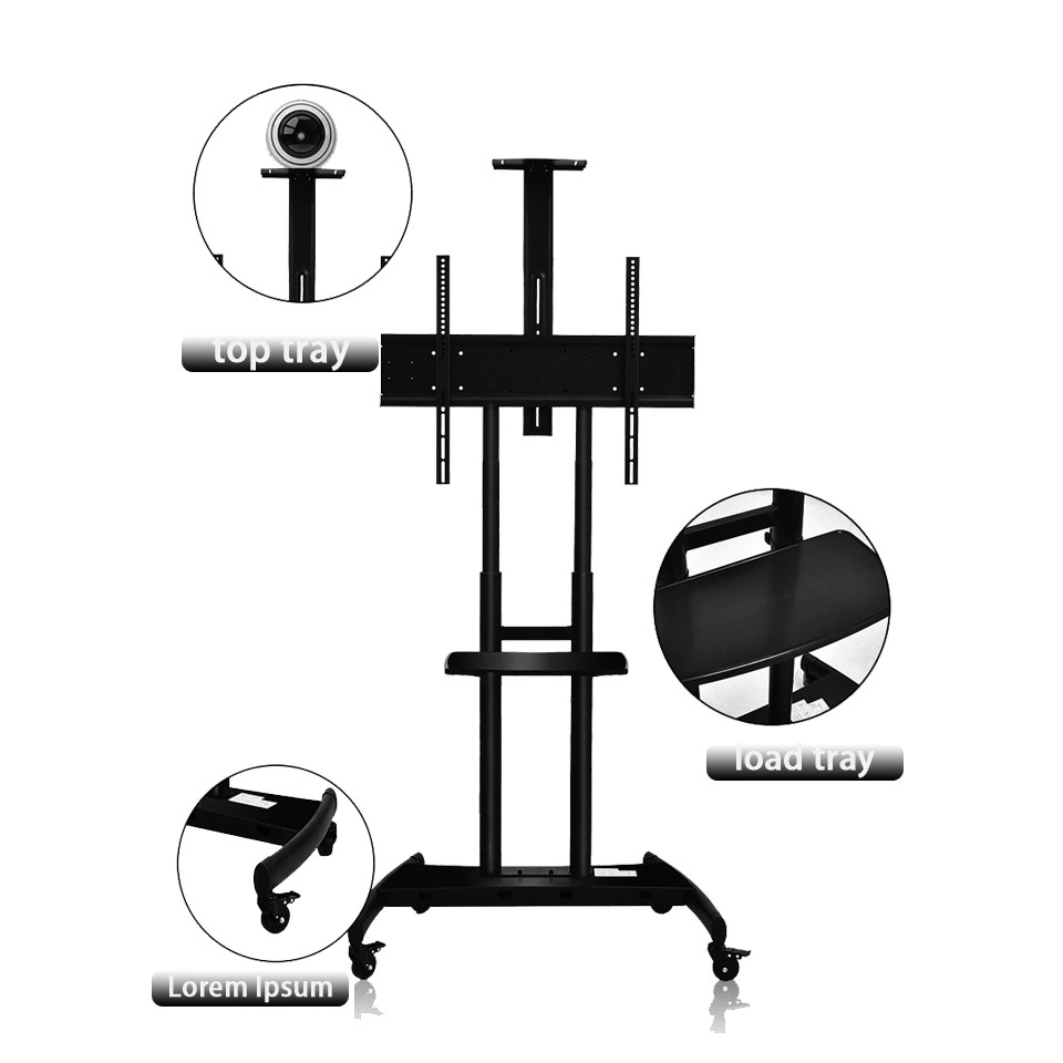 Wirtschaftliche Unterstützung für 32-55 Zoll Ladegewicht 45,5kgs Video Loading 4,5kgs Display-Racks Mobile TV Cart