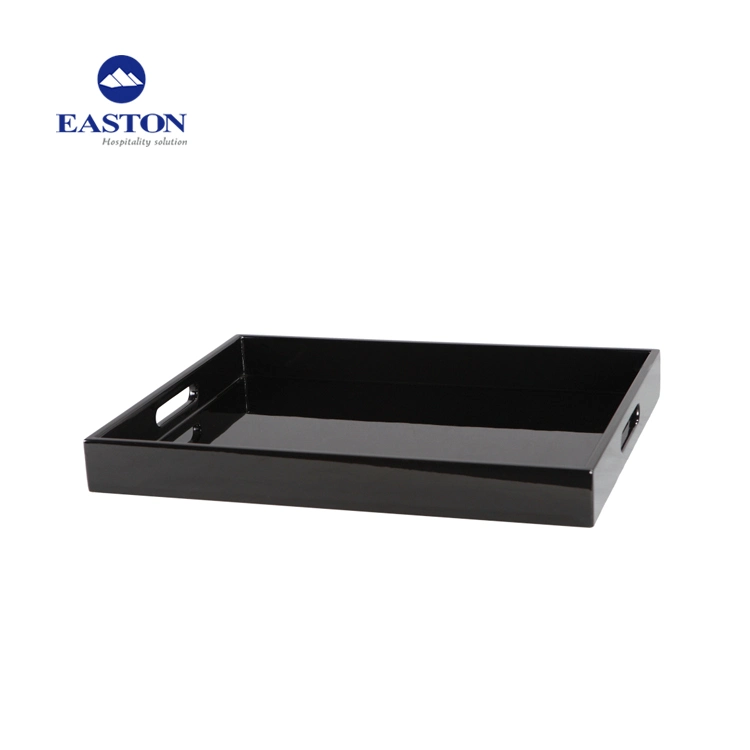 MDF Board Black Color Wooden Serving Tray for Pedicure SPA