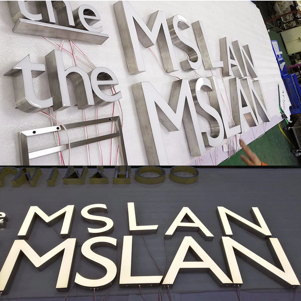 Epoxy Resin 3D Stainless Steel Custumized Logo Store Sign Board