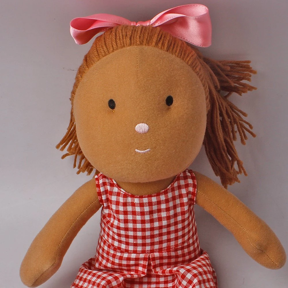 25cm Standing Thread Hair Stuffed Girl Toy Plush Doll