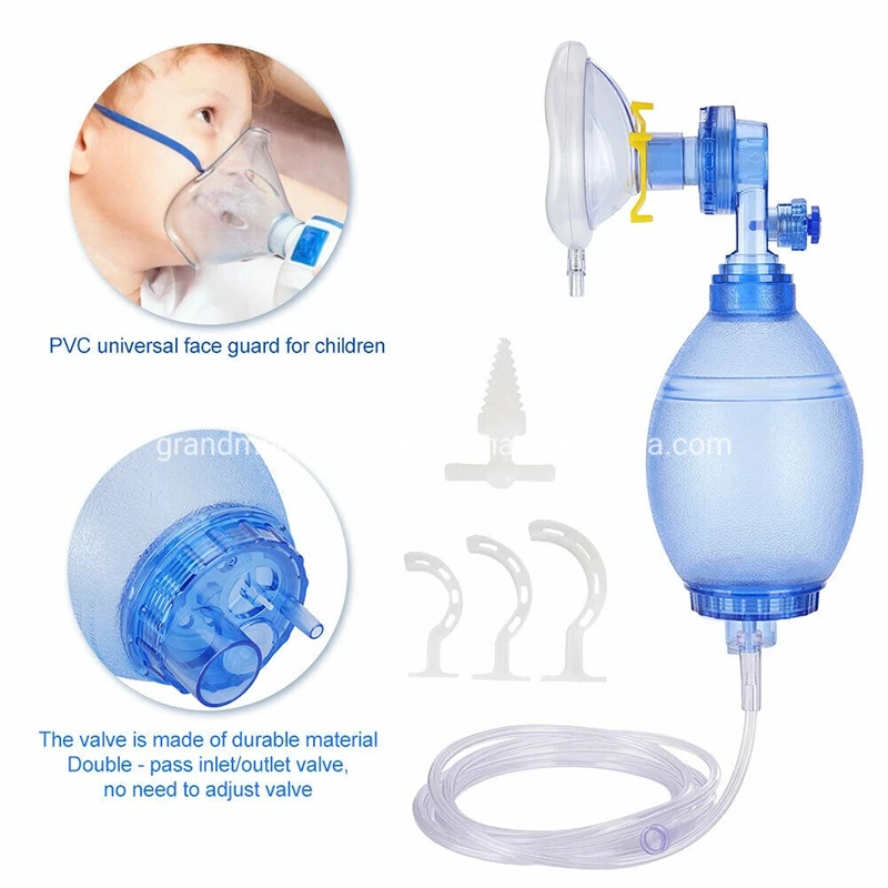 High quality/High cost performance Proper Price Supply Medical Grade PVC Emergency Resuscitator Disposable Breathing Ambu Bag Emergency Medical Device