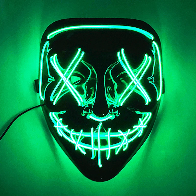 Halloween Scary Glowing Mask Demon Slayer Neon LED Mask for Masquerade