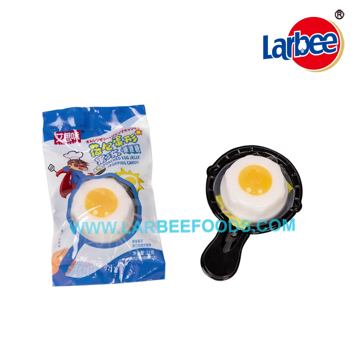 Larbee Brand Novelty Small Egg-Shaped Popping Jelly Candy for Kids