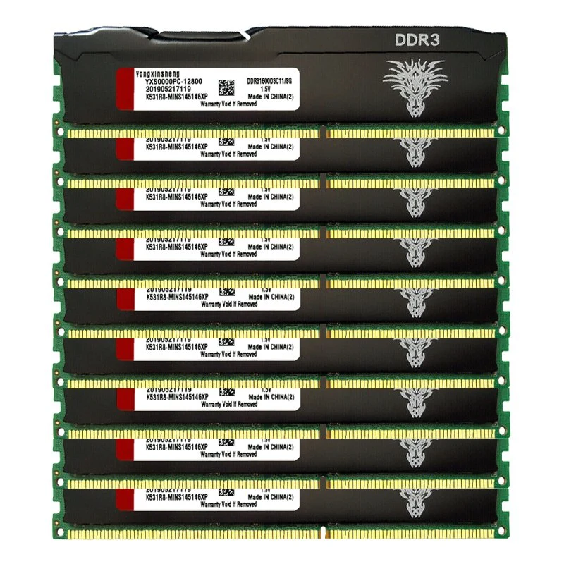 Yongxinsheng 4GB12800MHz 2 X 2GB PC3-1600 Desktop DDR3 RAM MHz 240-Pin DIMM Memory 1.5V Voltage