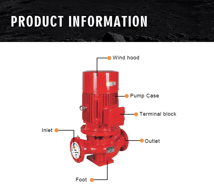 Une seule étape en ligne verticale Pompe centrifuge pour lutter contre les incendies