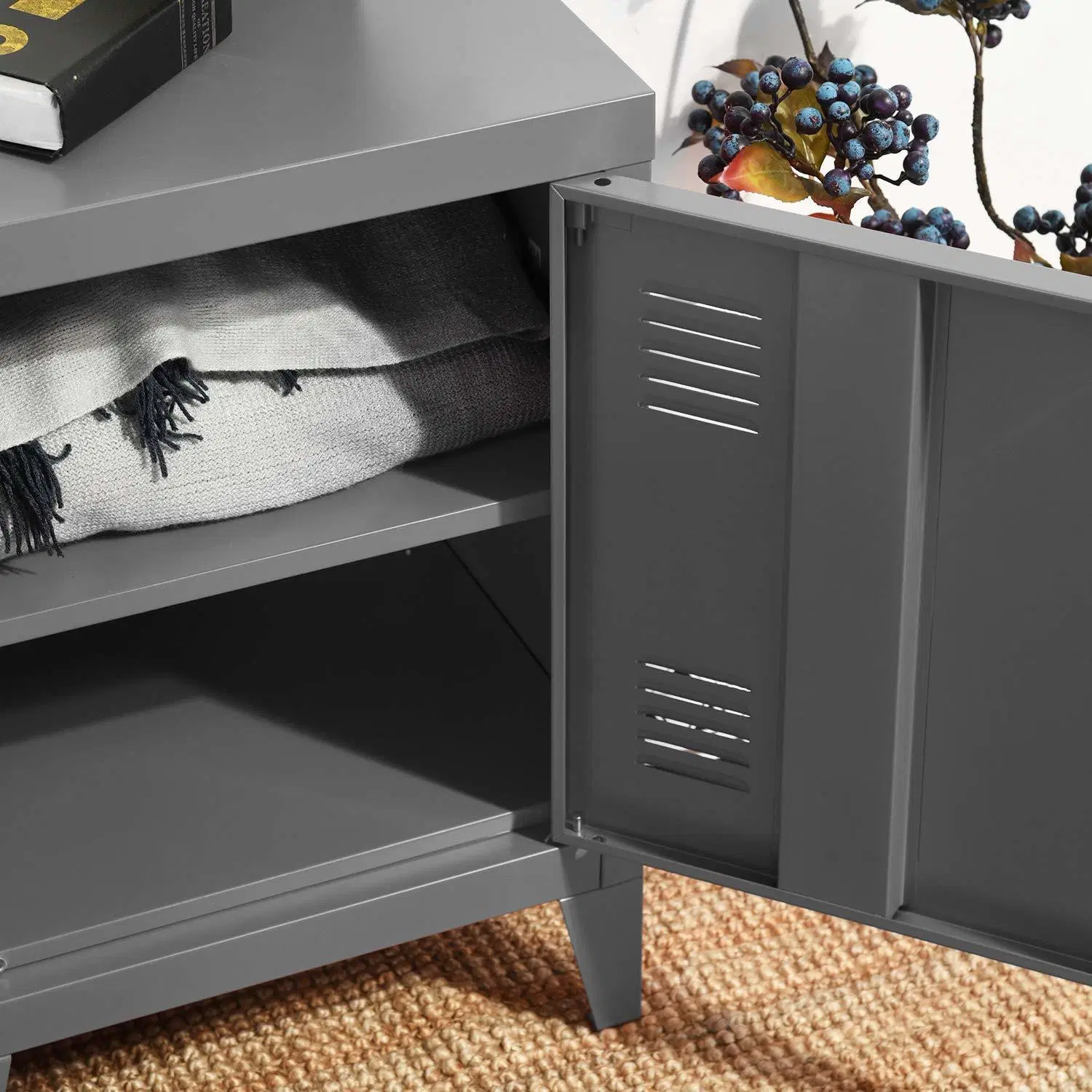 Wohnzimmer Metalldatei Schrank Lagerung Schrank Boden Schrank Metall Storage Organizer Nachttisch