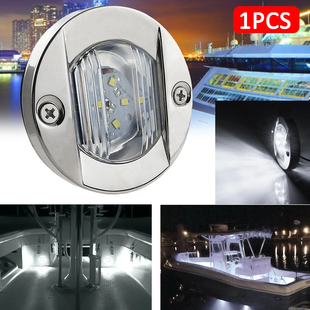 12V 6LED Round Boat Interior Lights Ship Truck Trailer Side Warning Signal Lights Deck for Marine Mooring Yachat