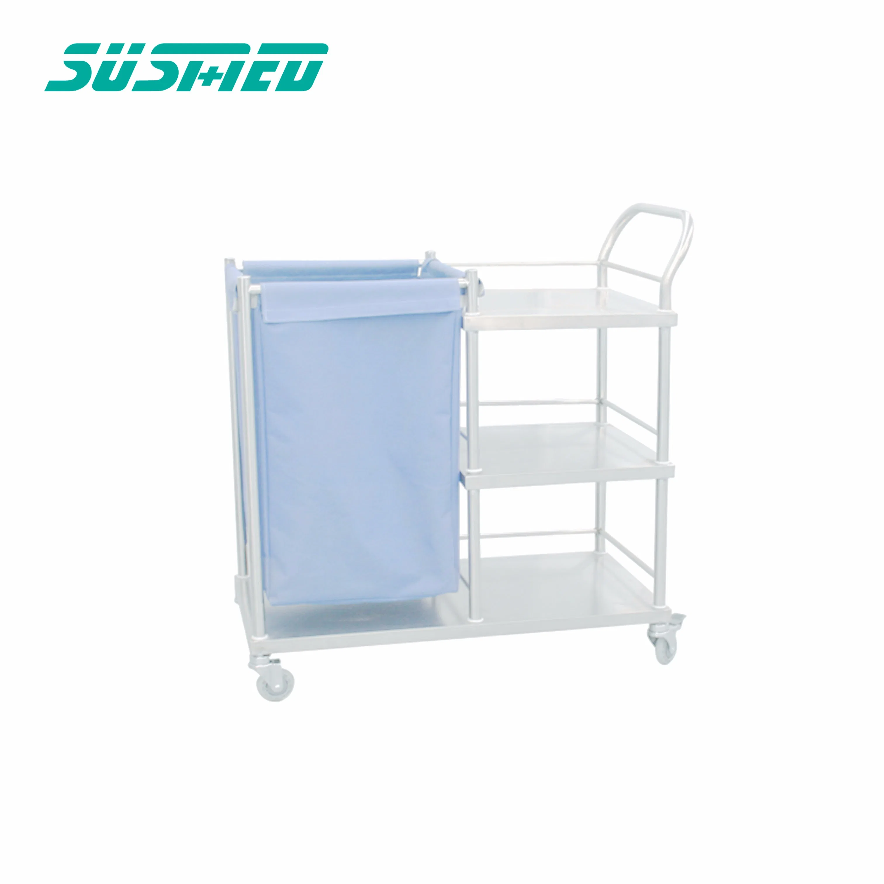 Hospital Laundry Trolley Medical Clean Linen Cart with Wheels