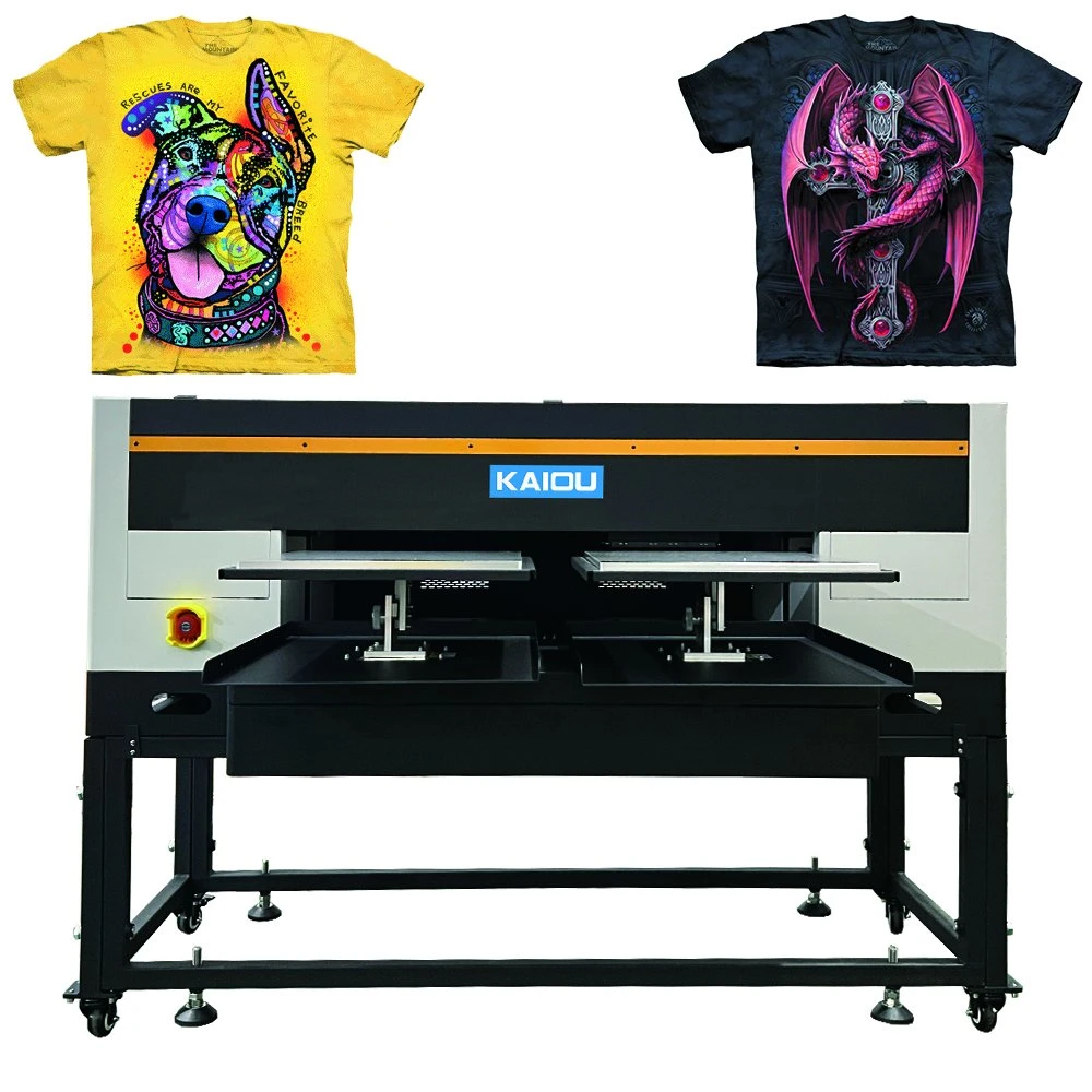 2023 Kaiou New Double Station DTG Printer 8 Colors with 4PCS Print Heads for T-Shirt