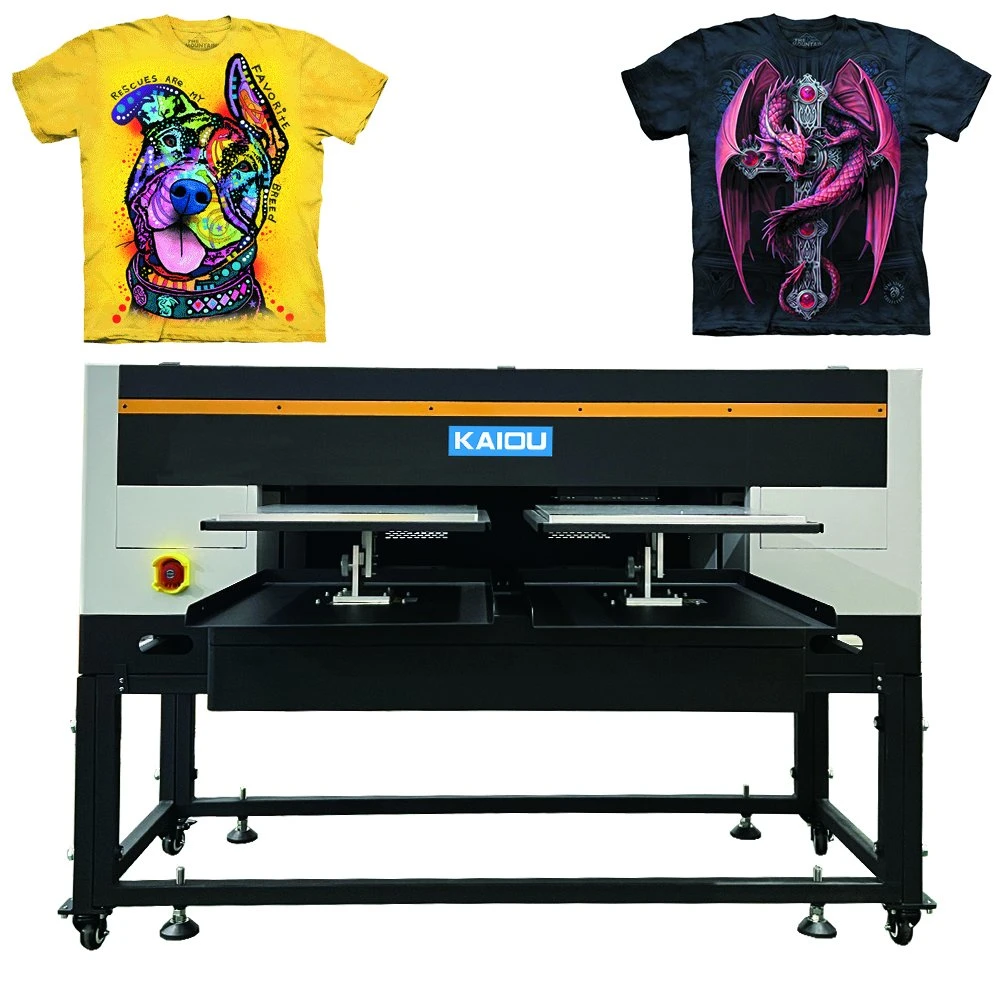 2023 Kaiou Neuer Doppelstation DTG Drucker 8 Farben mit 4pcs Druckköpfe für T-Shirt