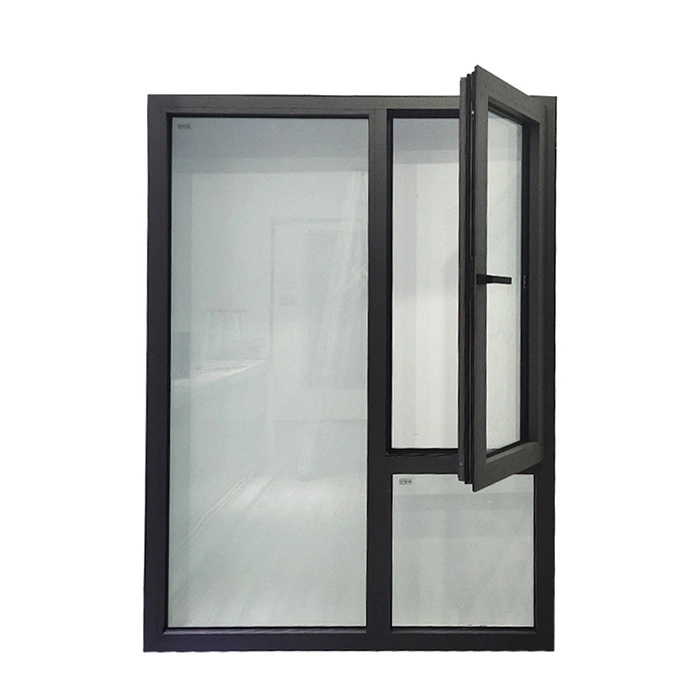 6063-T5 T6 Alloy Frame Folding Screen Stainless Steel Aluminum Tempered Insulated Glass Casement Window