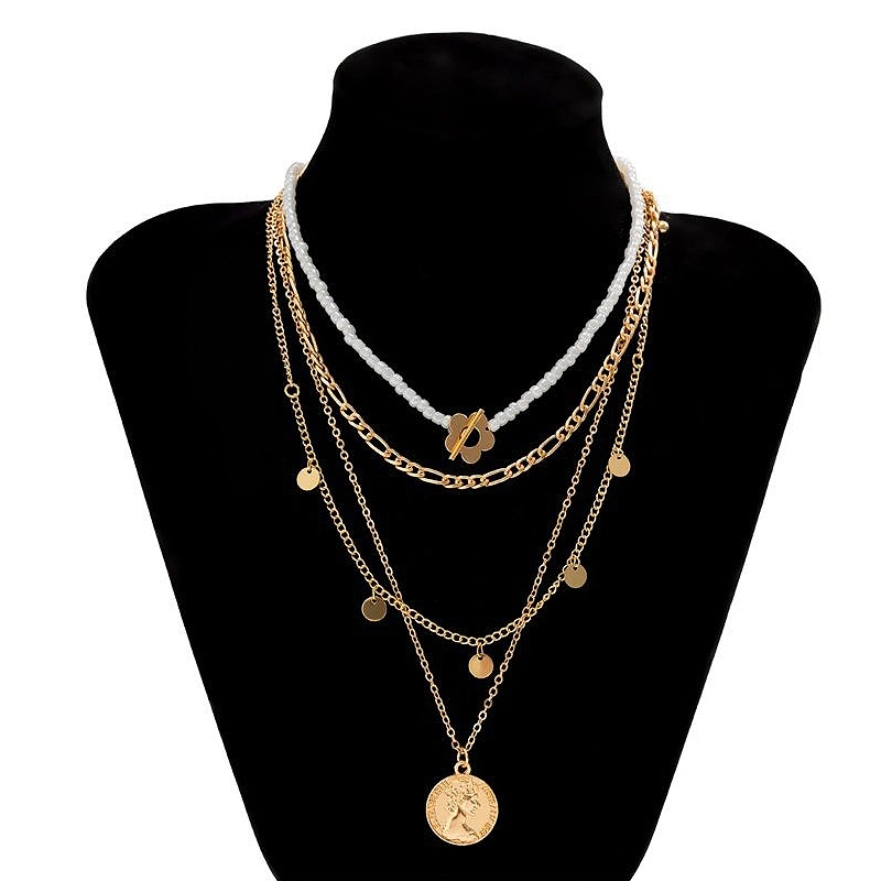 New Trend European Layered Choker Necklace Pendant Necklace Fashion Gold Jewelry