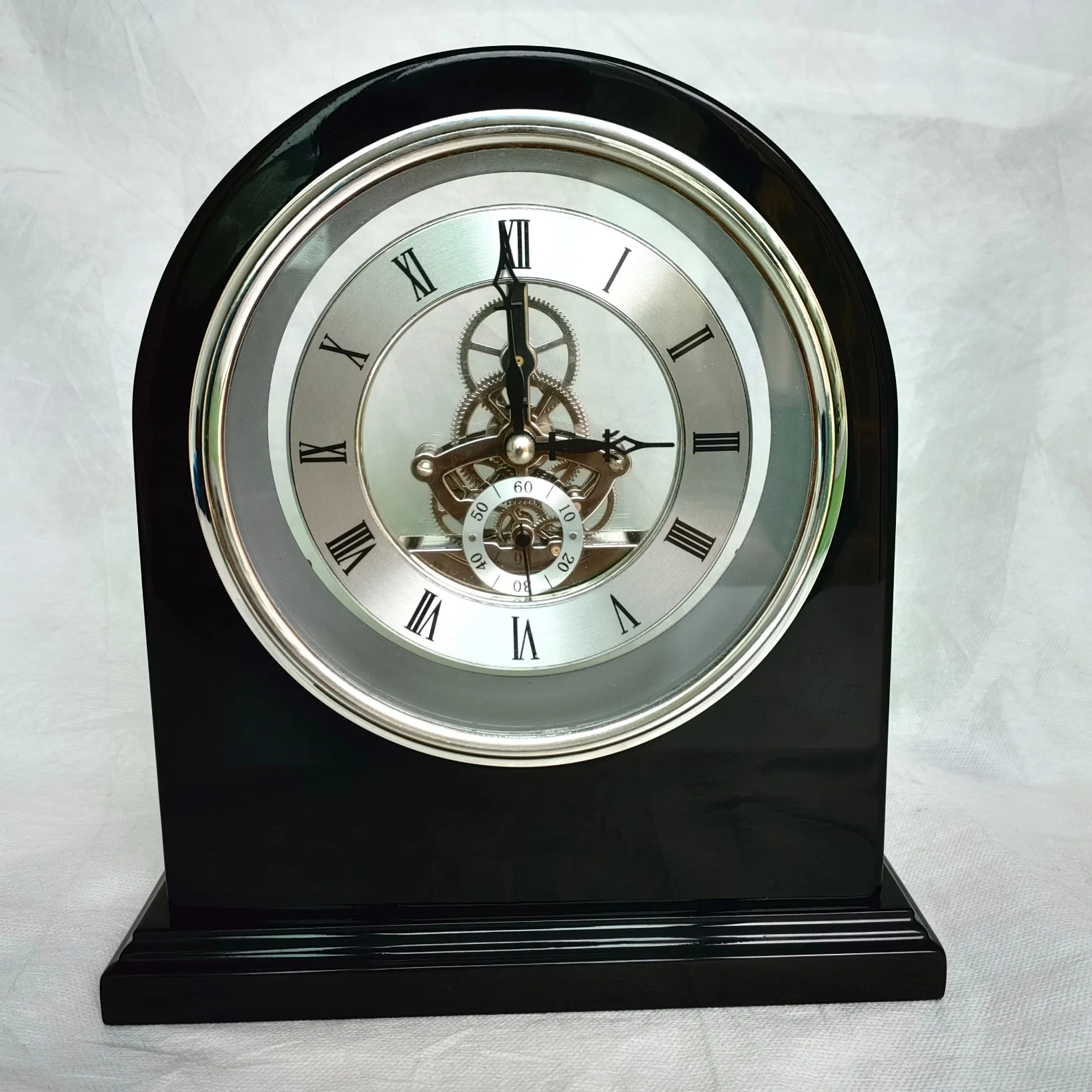 Schwarzes Klavier Finish Schreibtisch Skelett Arch Kunst Geschenk Luxus Uhr