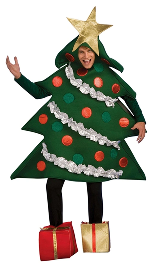 Christmas Clothes Adult Men Christmas Dress New Design Christmas Tree Costume with Present Shoe Covers Big Tree Glowing Luxury Christmas Tree Costume