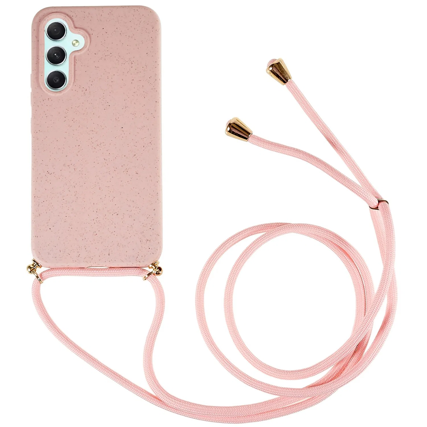 Para Samsung Galaxy A14 5g Mobile Phone Case Wheat Straw Cubierta de teléfono biodegradable de TPU suave Eco-Friendly cero residuos - Rosa