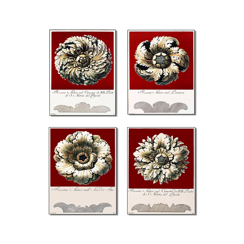 Different Metallic Effect Flower Canvas Painting