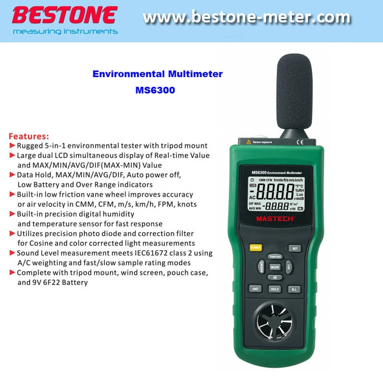 Multifunction Environment Meters Sound Level Meter Anemometer Lux Meter Temperature Humidity Tester