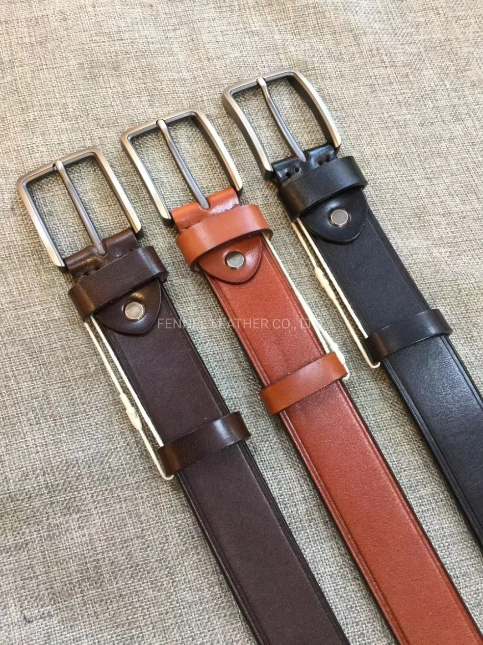 Man Fashion Leather Belt with Edge Line Emboss (E3505)