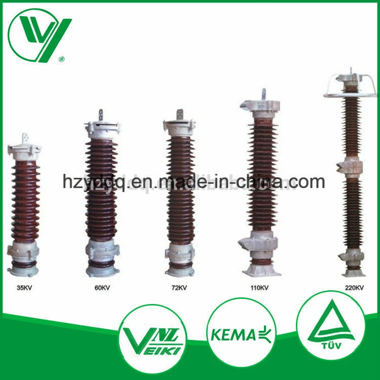 Kema Electrical Transformer Type Rated Voltage 15kv to 132kv Zinc-Oxide Surge Protector