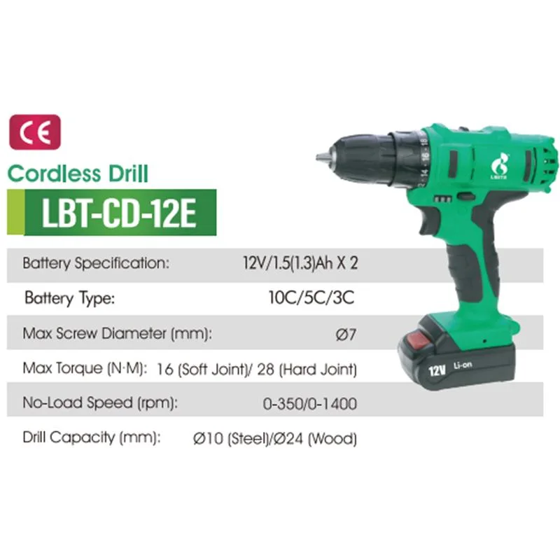 Libite Cordless Screwdriver Electric Drill 12V Lithium Battery