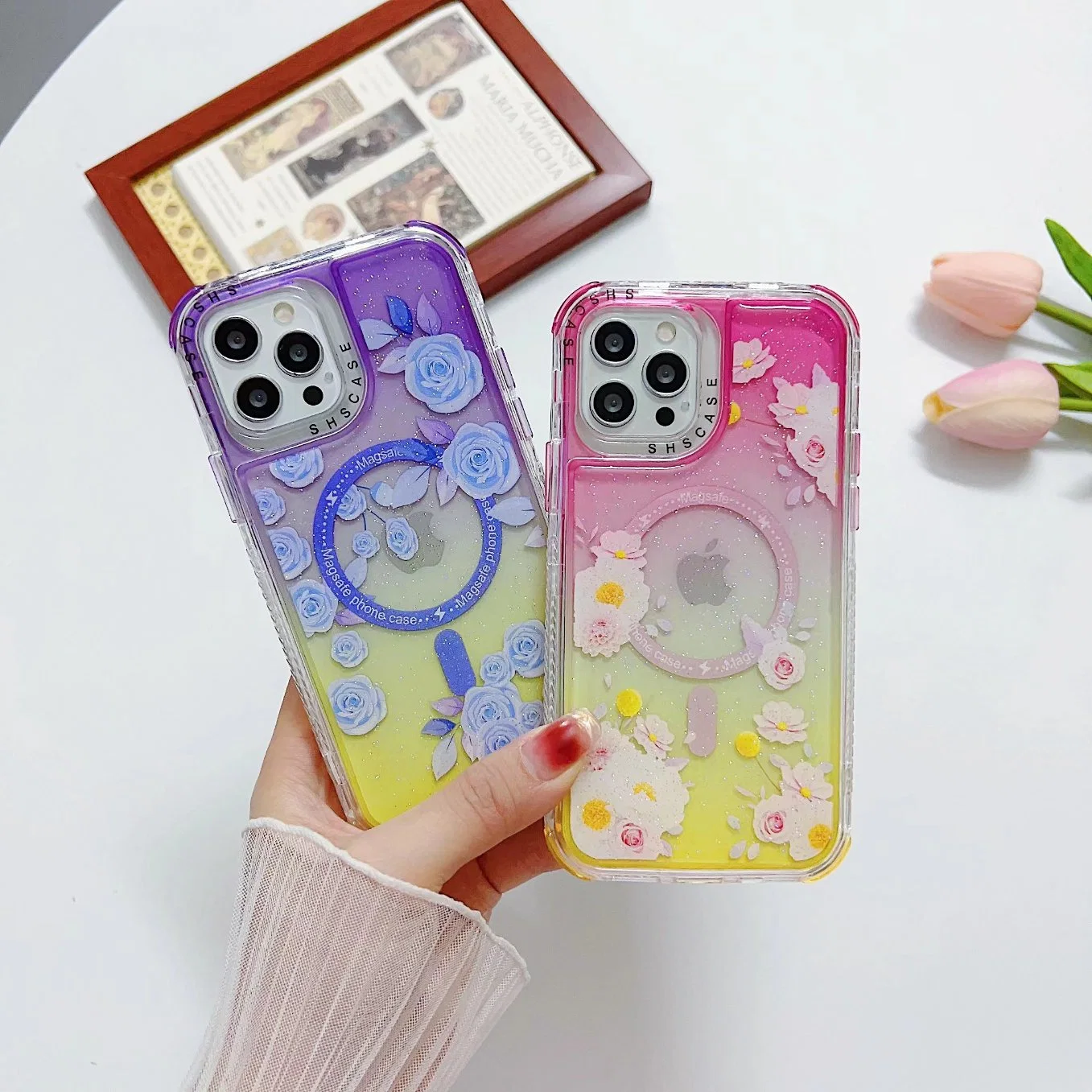 Fashion Transparent TPU Mag Safe Magnetic Phone Cases Magnetic Wireless Phone Covers Cases for iPhone 13 14 PRO Max 12 11 Plus