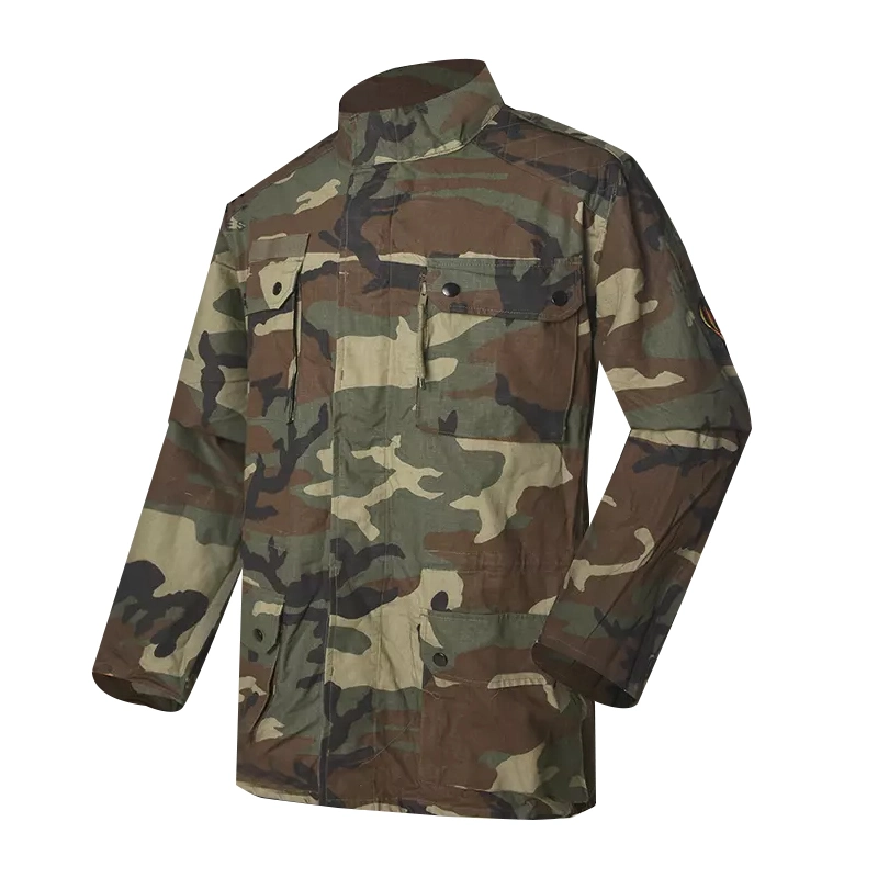 Woodland Jungle Camouflage Pattern F1 Combat Jacket for Tactical Soldier Fabric 65% Polyester 35% Cotton 220GSM