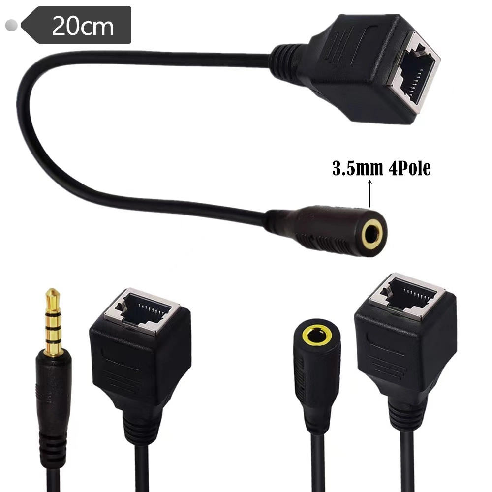 Stereo Male Plug to RJ45 Ethernet Adapter Cable