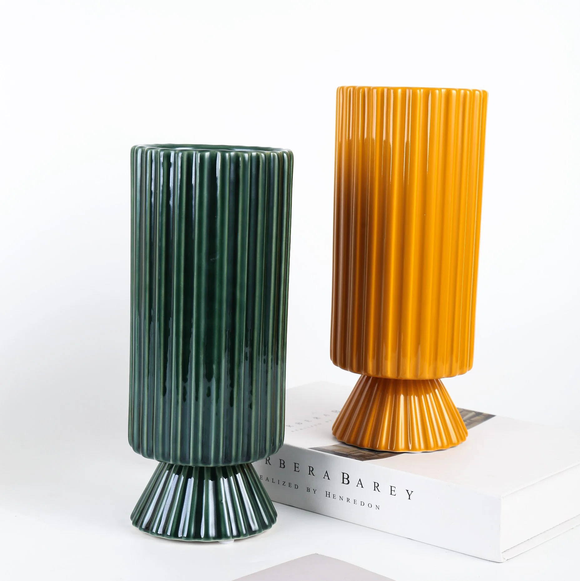 Керамическая ваза цветов БУКЕТ механизм интерьер стран Северной Европы глазурью керамическая ваза