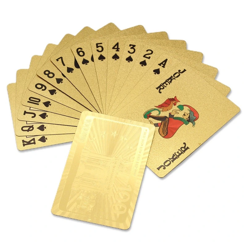 New Quality Plastic PVC Poker Smooth Waterproof Gold Plated Creative Gift Durable Poker Playing Card