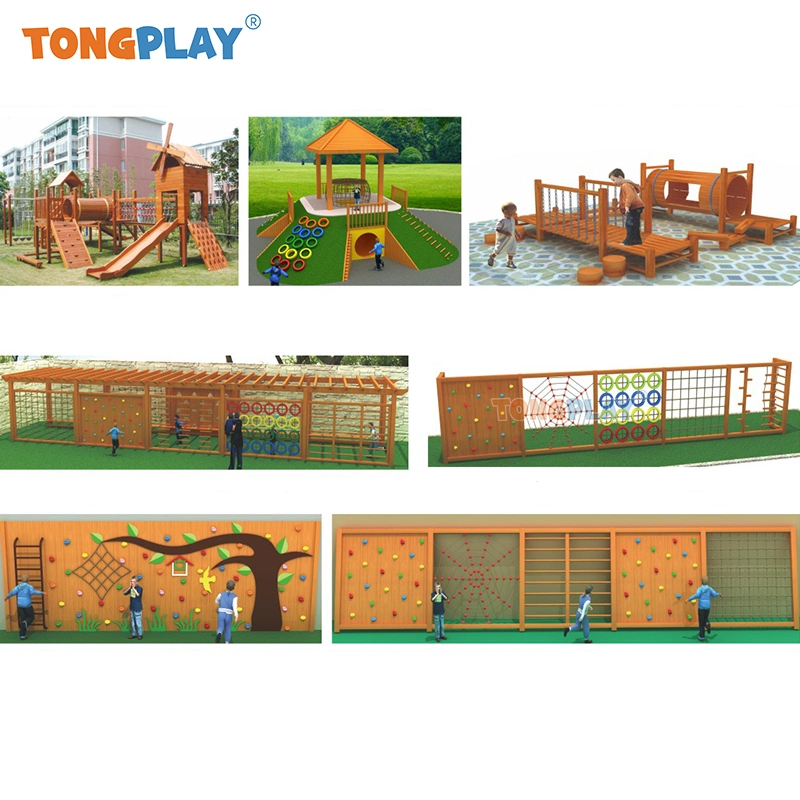 Wooden Playground Equipment Outdoor Playground Climbing Wall Kids Games Recreational Equipment