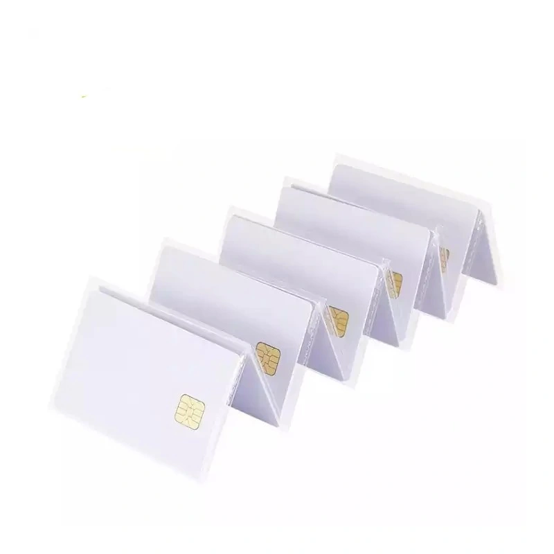 Blank White Plastic Smart PVC Chip Card Sle4442 Contact IC Card Inkjet Printable RFID Card CPU Card Java Card SIM Card Bank Card Visa Card Dual Interface