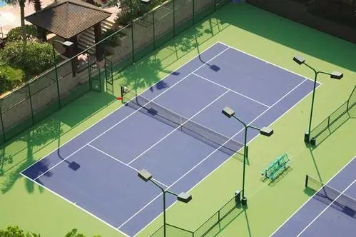 Outdoor Tennis Court Paint Rubber Flooring Surface Silica PU Court