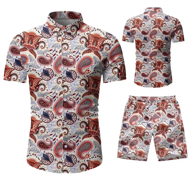 Casual Men Hawaiian Beach Plus Size Men's Shirts Floral Printed Loose Beachwear