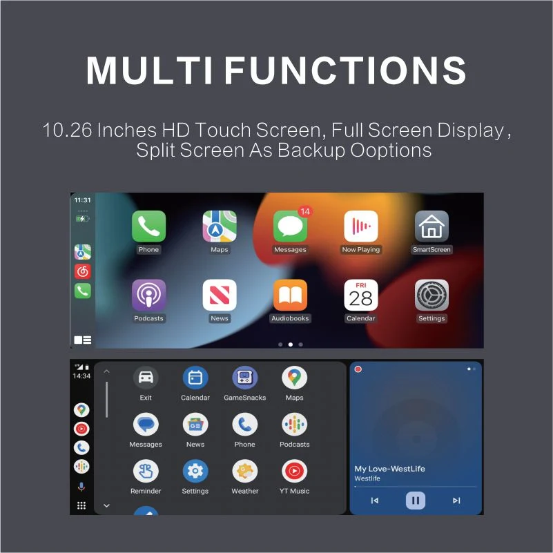 Hot Selling 5V 3A Touch Screen MP5 Player 10.26 Inch HD Carplay Car Multimedia Player