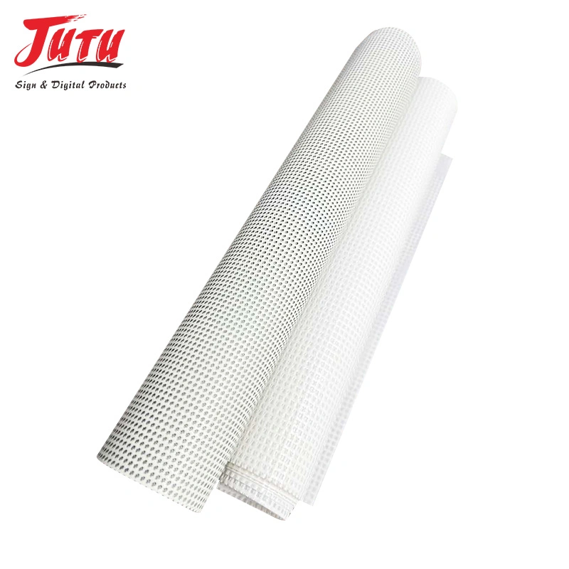 Jutu Peeling Resistance Printable with Solvent, Eco-Solvent, UV Inks Transparent PVC Coated Mesh Fabric