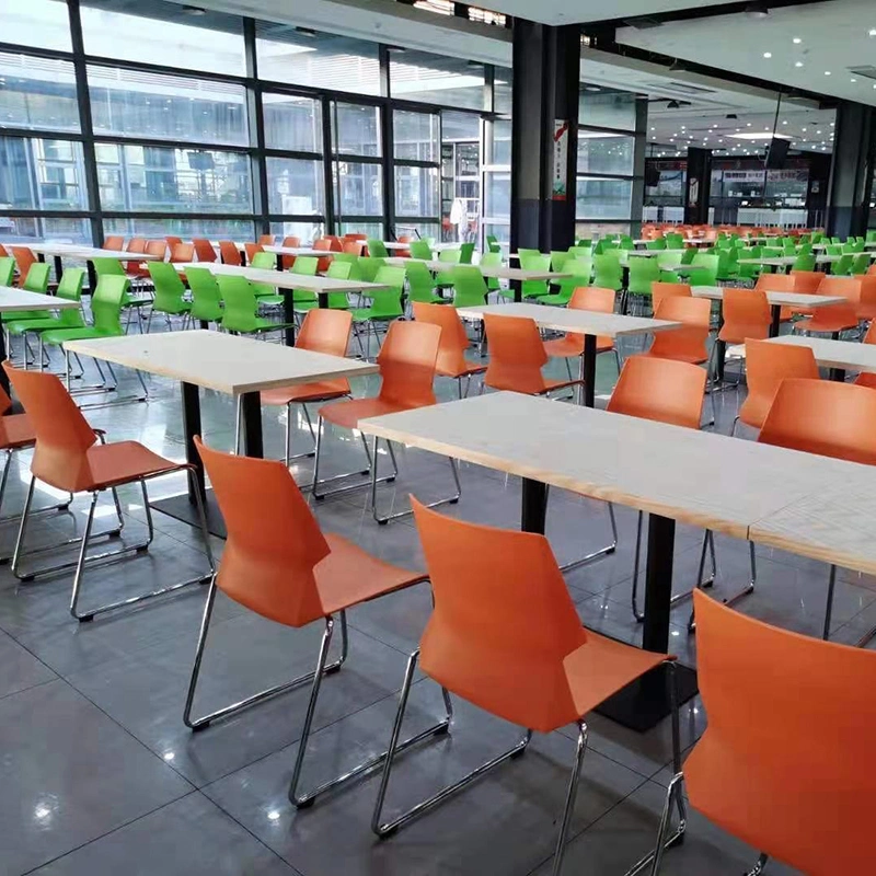 (SP-CS157) School Canteen Simple Plastic Chairs Rectangle Dining Table Restaurant Furniture