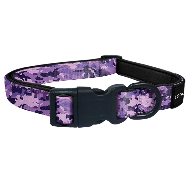 Hot Selling Factory Custom Seven-Piece Set Camouflage Purple, Pet Collar, Pet Harness, Pet Leash, Bow Tie, Safety Rope