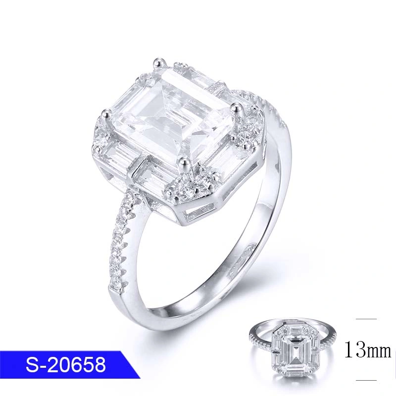 925 Bijoux de mode en argent sterling Bague de mariage en zircone cubique pour femmes