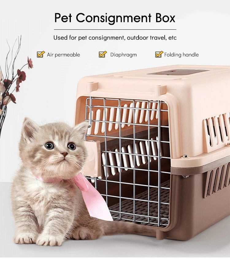 2023 Factory Directly Sale Durable PP Outdoor Pet Dog Carrier Air Travel Carrier Crates Portable Pet Transport Box