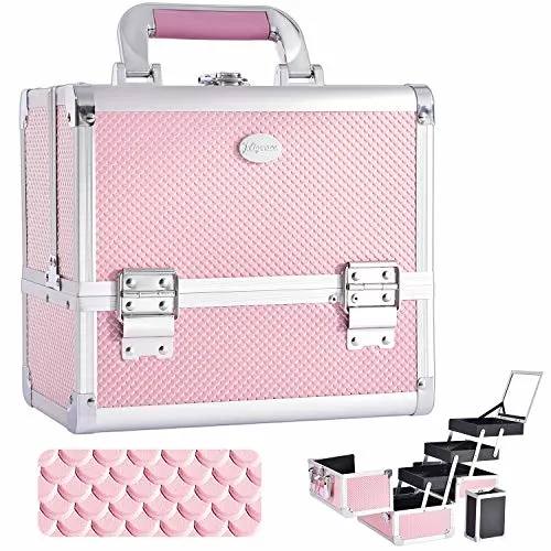 Makeup Train Box Jewelry Professional Portable Travel Cosmetic Case