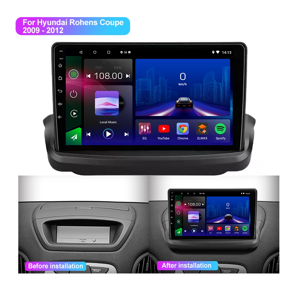Jmance 9 Inch Multimedia Car GPS Navigation 4G RAM 64G ROM 8-Core Car DVD Player for Hyundai Rohens Coupe 2009 - 2012