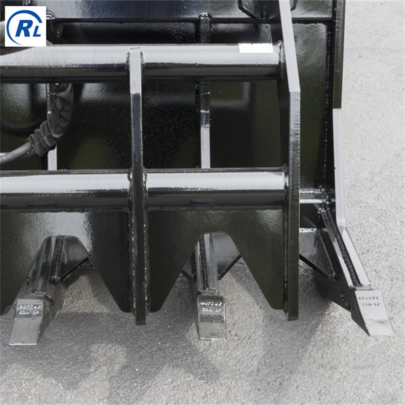 Qingdao Ruilan Customize Skid Steer Attachments Quick Hitch Log Grass Grapple Root Rake