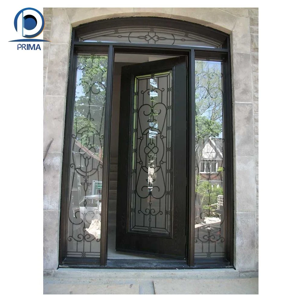 High-End Front Double Door Entry Wrought Iron Door for Villa