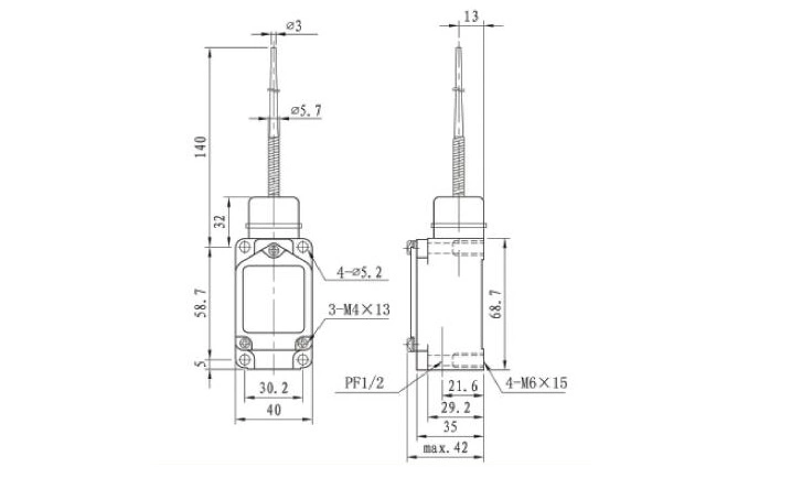 Kb-5166 Adjustable Double Circuit IP65 Aluminum Alloy Travel Limit Micro Switch