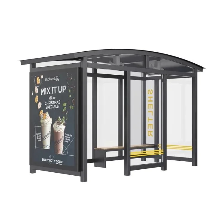 Venta al aire libre Metal Bus Stop Acero inoxidable Bus Shelter Fabricante