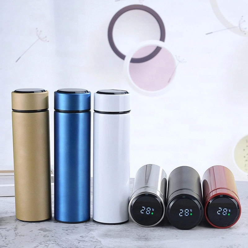 Светодиодный индикатор температуры OEM 500 мл Smart Bottle Smart Intelligent Digital Вакуумные чашки с фланцельными насадками