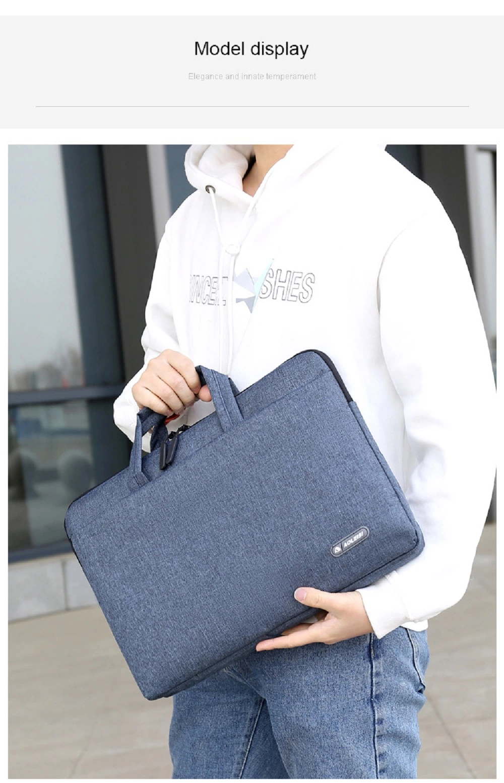 Standard Laptop Messenger & Handle Bag Water Repellent Fabric for Office, Business, Casual, Travel Wyz17820