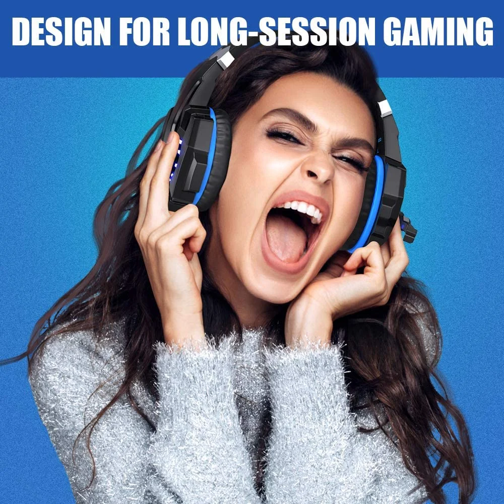 Wholesale/Supplier G9000 Stereo Blue Noise Cancelling Over Ear Headphones with Mic LED Light Bass Surround Wired Gaming Headset Earphone for xBox PC Laptop Gamer