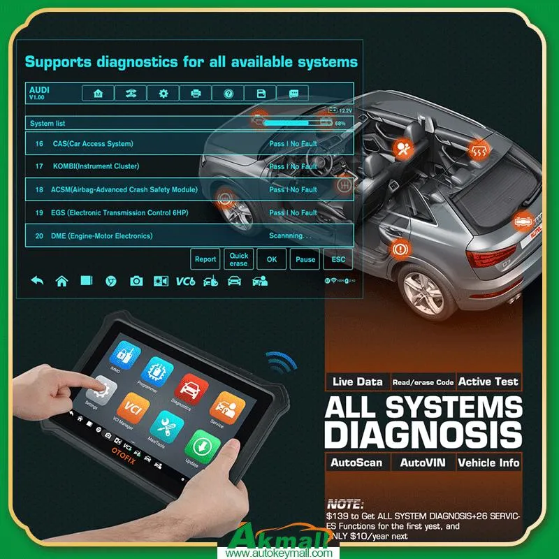 Autel Otofix Im1 OE balcões de nível de diagnósticos de nuvem OBD2 Ferramenta de leitura